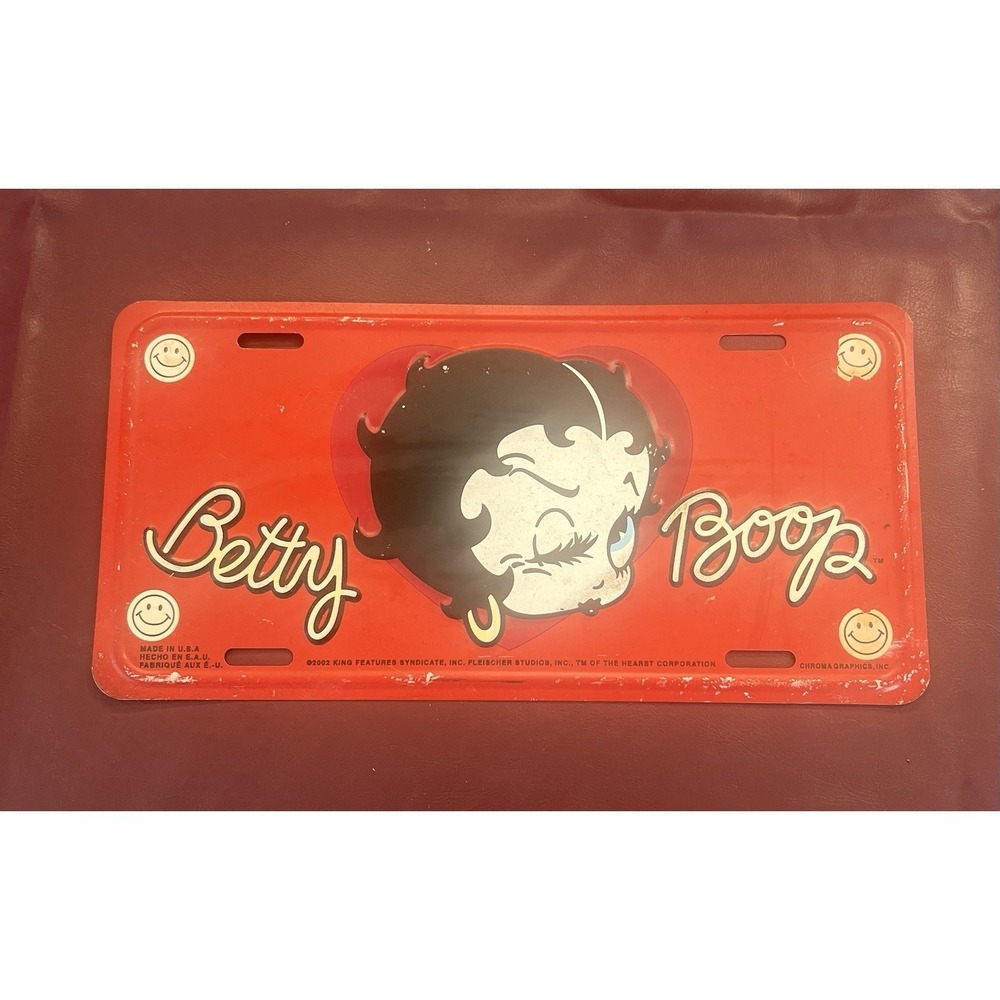 Betty Boop Collectible License Plate Red 2002